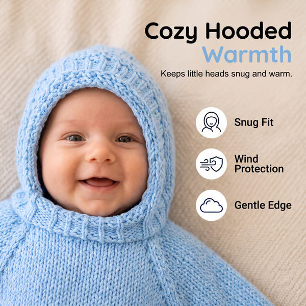 ⭐Baby Starfish Knitted Romper – Cute Hooded One
