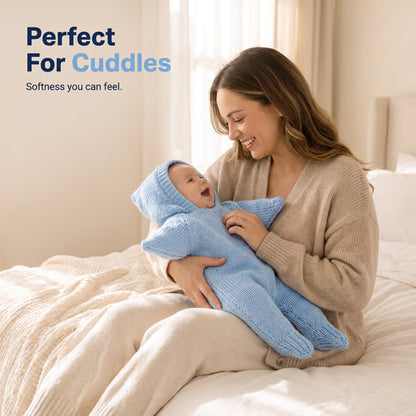 ⭐Baby Starfish Knitted Romper – Cute Hooded One