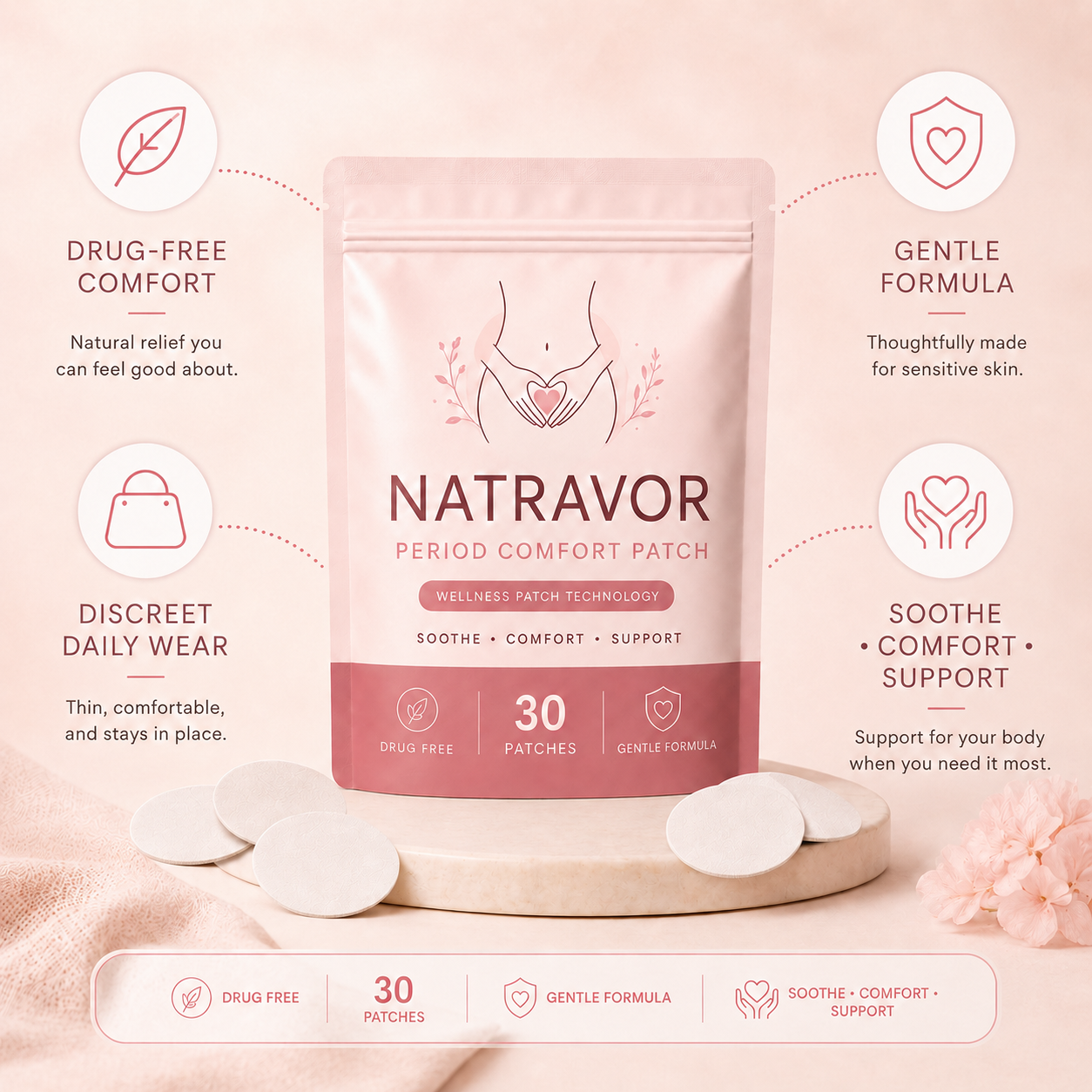 NATRAVOR Period Comfort Patch