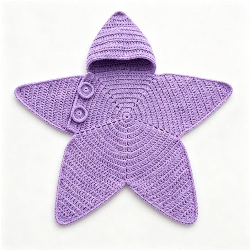 ⭐Baby Starfish Knitted Romper – Cute Hooded One