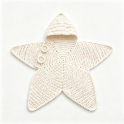 ⭐Baby Starfish Knitted Romper – Cute Hooded One